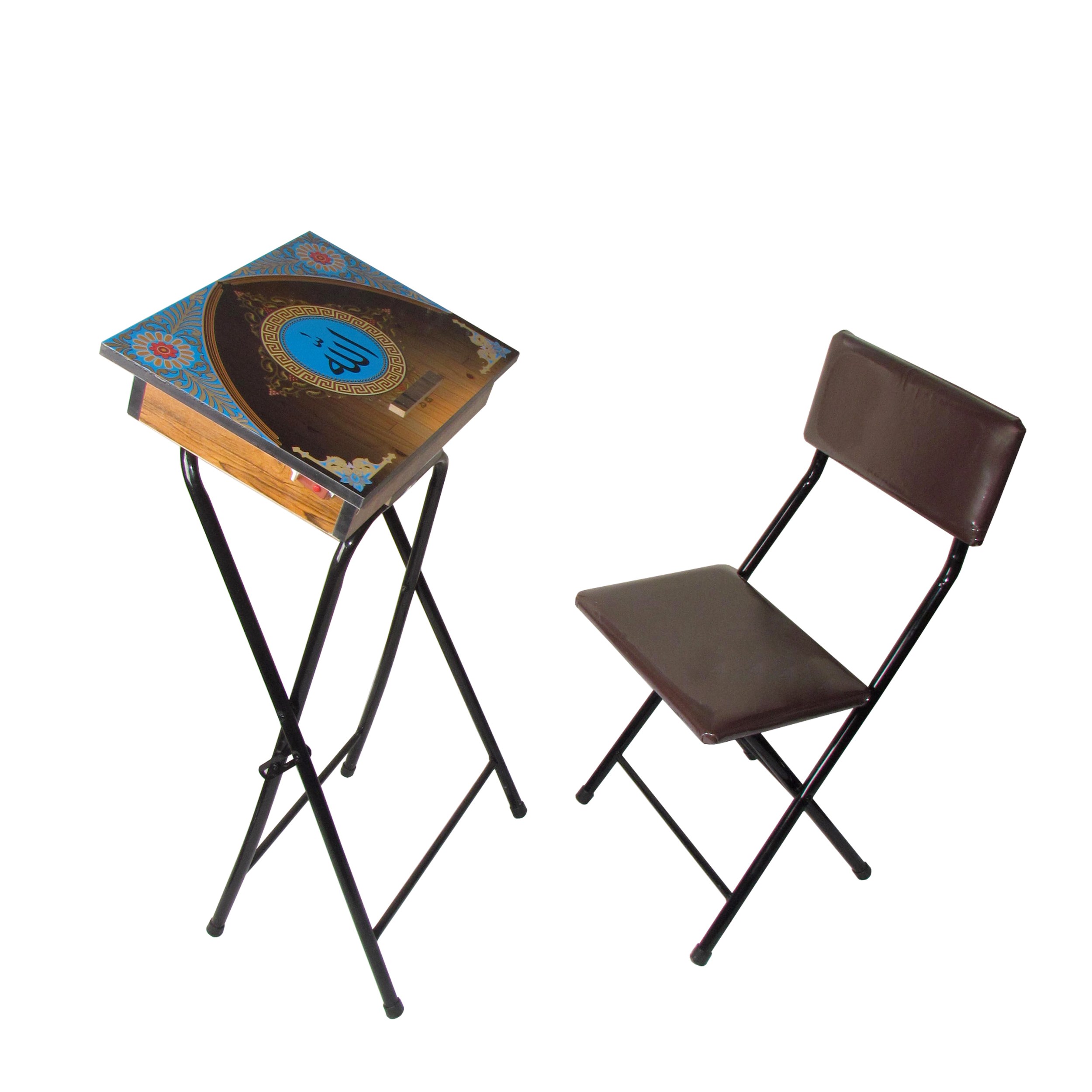 میز نماز با صندلی میزیمو مدل باکسدار تاشو  طرح محراب