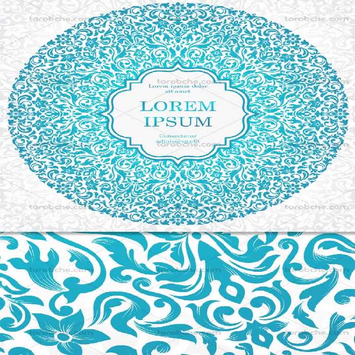 وکتور شمسه سنتی آبی رنگ | گرافیک با طعم تربچه