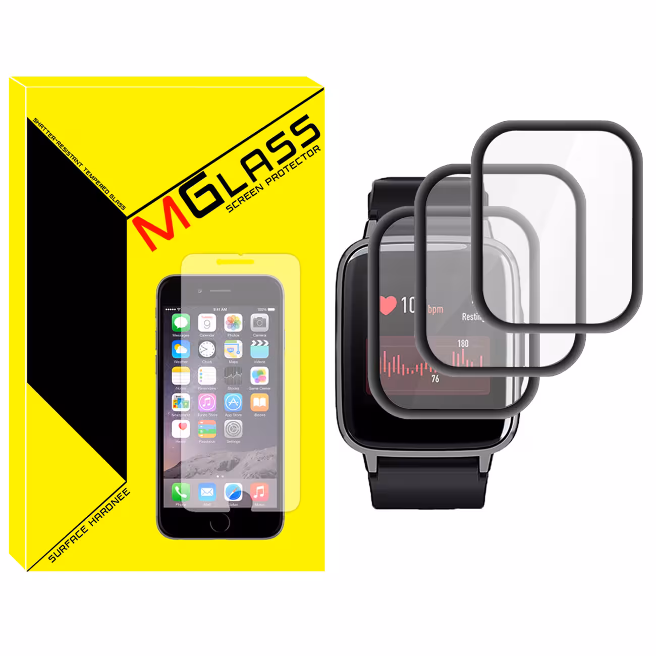 محافظ صفحه نمایش نانو ام گلس مدل NMG مناسب برای ساعت هوشمند هایلو LS01 بسته سه عددی