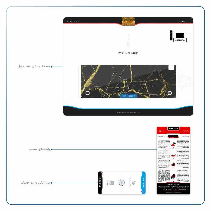 برچسب پوششی ماهوت مدل Graphite-Gold-Marble مناسب برای تبلت سامسونگ Galaxy Tab A 9.7 2015 T555