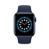 اپل واچ سری 6 نسخه 40 میلی‌متری بدنه آلومینیوم به رنگ آبی با بند سیلیکونی