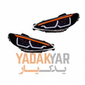 چراغ اسپرت پژو 206 جلو جفت طرح E40
