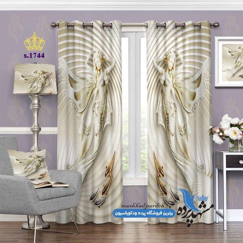 پرده پانچ طرح مجسمه فرشته s-1744