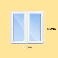 پنجره دوجداره upvc تک حالته با پروفیل هافمن (پس کرایه و هزینه ارسال در مقصد)