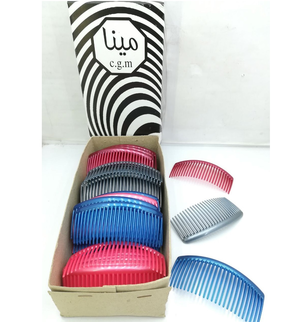 شانه زلفی متالیک کوچک رنگی