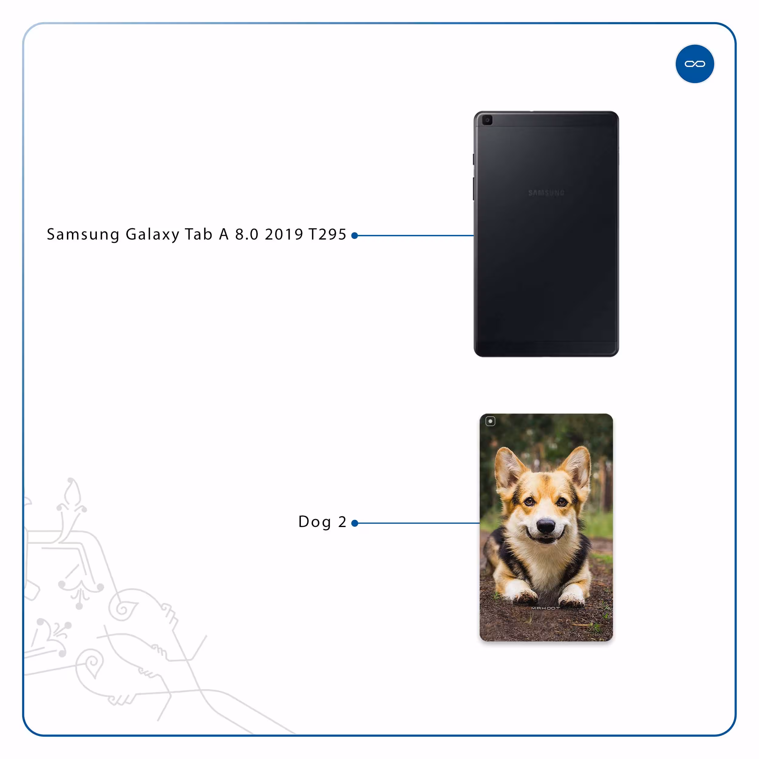 برچسب پوششی ماهوت مدل Dog-2 مناسب برای تبلت سامسونگ Galaxy Tab A 8.0 2019 T295