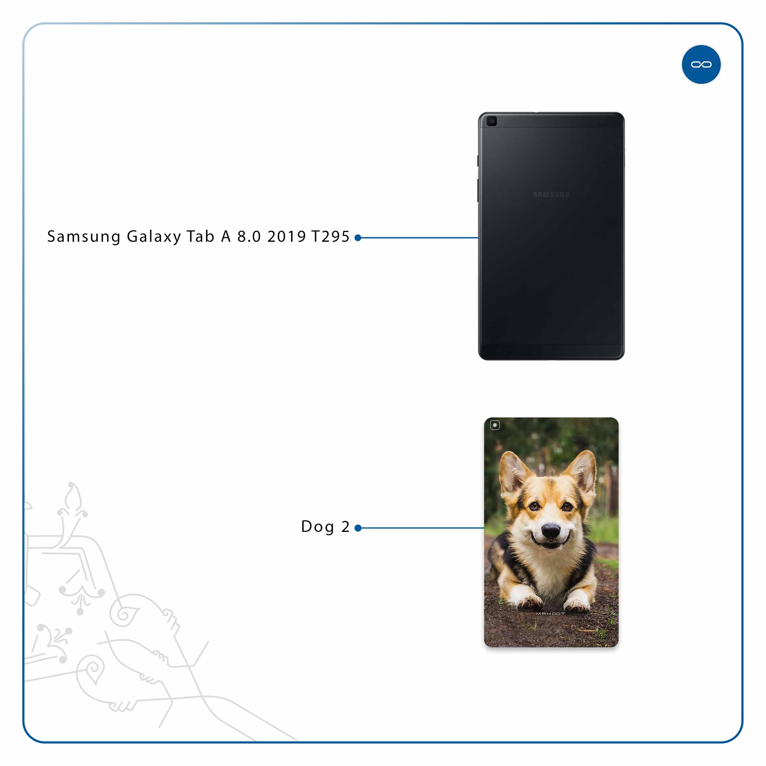برچسب پوششی ماهوت مدل Dog-2 مناسب برای تبلت سامسونگ Galaxy Tab A 8.0 2019 T295