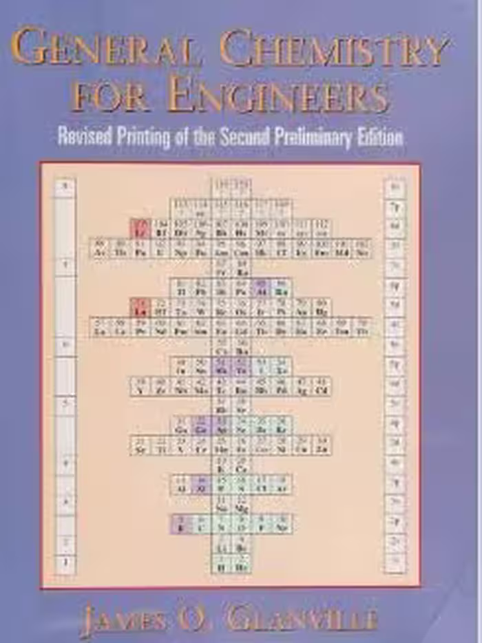 خرید و دانلود نسخه کامل کتاب General chemistry for engineers BY Glanville - Pdf