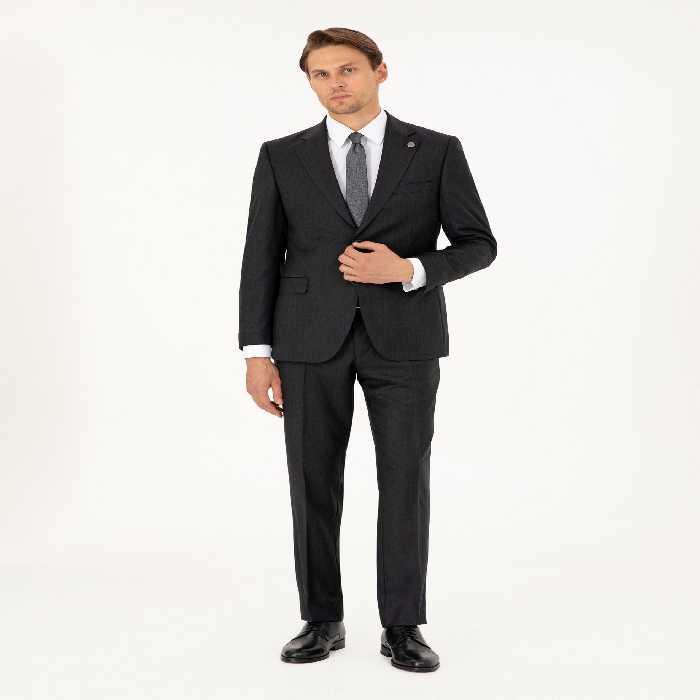 کت و شلوار مردانه خاکستری تیره پیرکاردین - فروشگاه لباس شهرمون