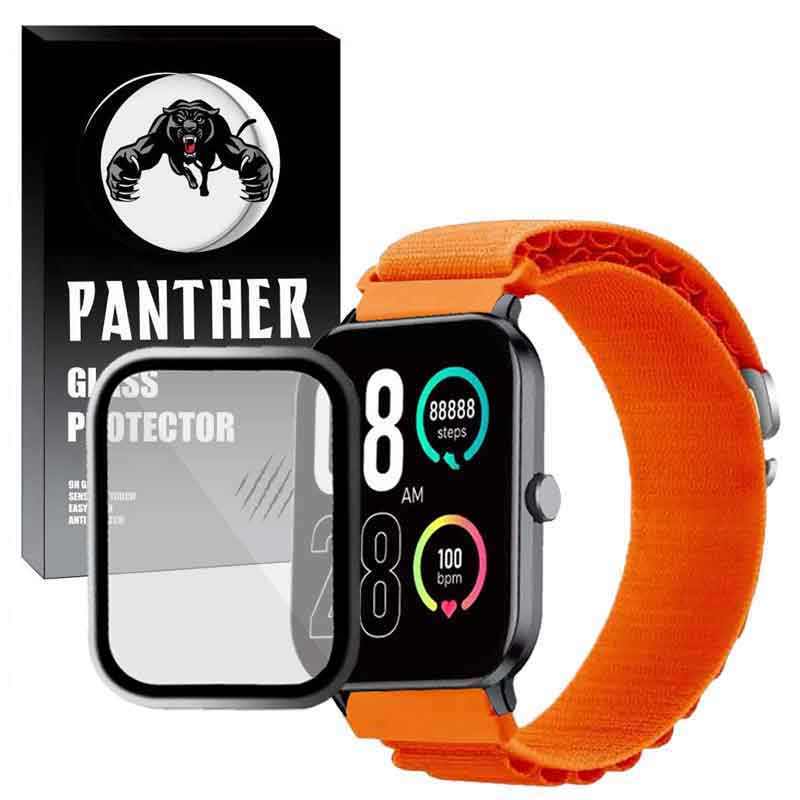 بند پنتر مدل LOOP ALPINE مناسب برای ساعت هوشمند کیو سی وای GTC به همراه محافظ صفحه نمایش