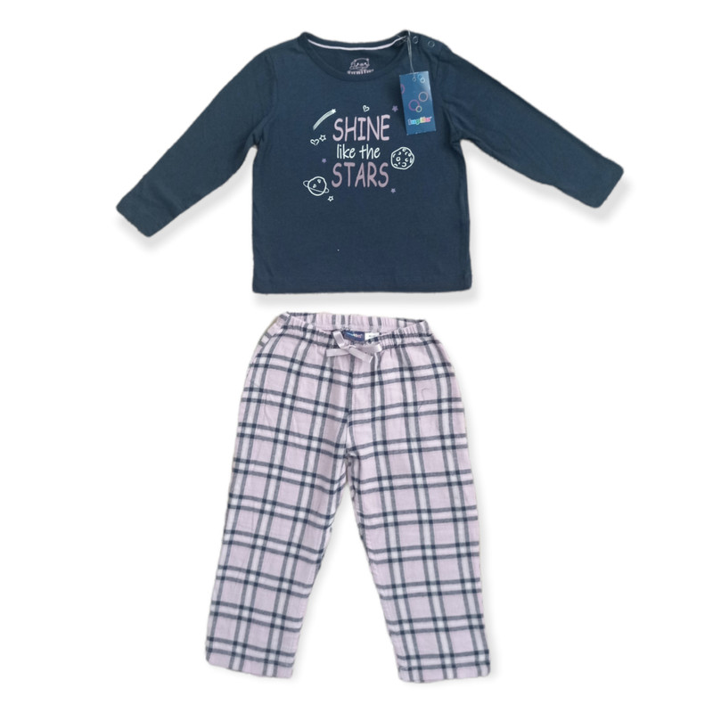 ست تی شرت آستین بلند و شلوار دخترانه لوپیلو مدل ستاره