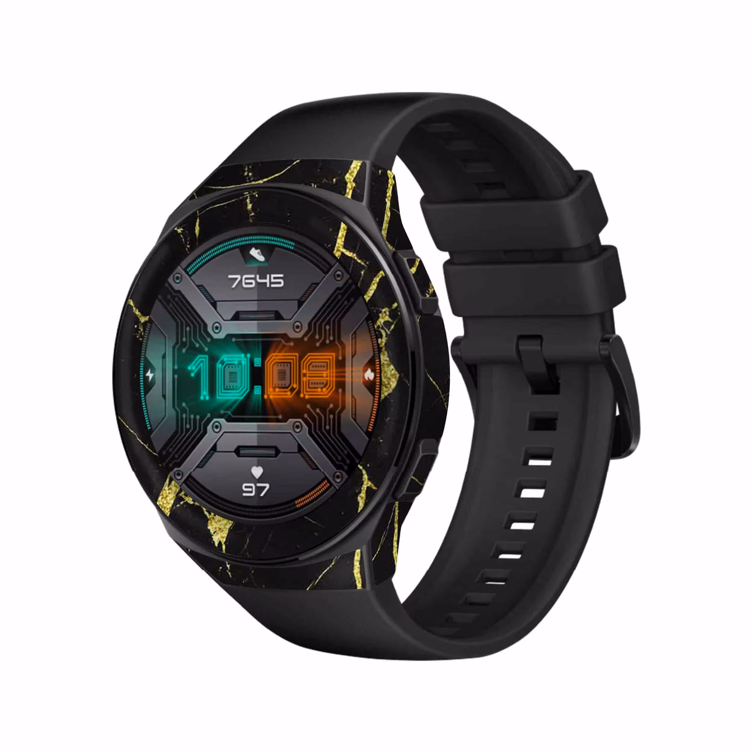 برچسب ماهوت طرح Graphite Gold Marble مناسب برای ساعت هوشمند هوآوی Watch GT 2e