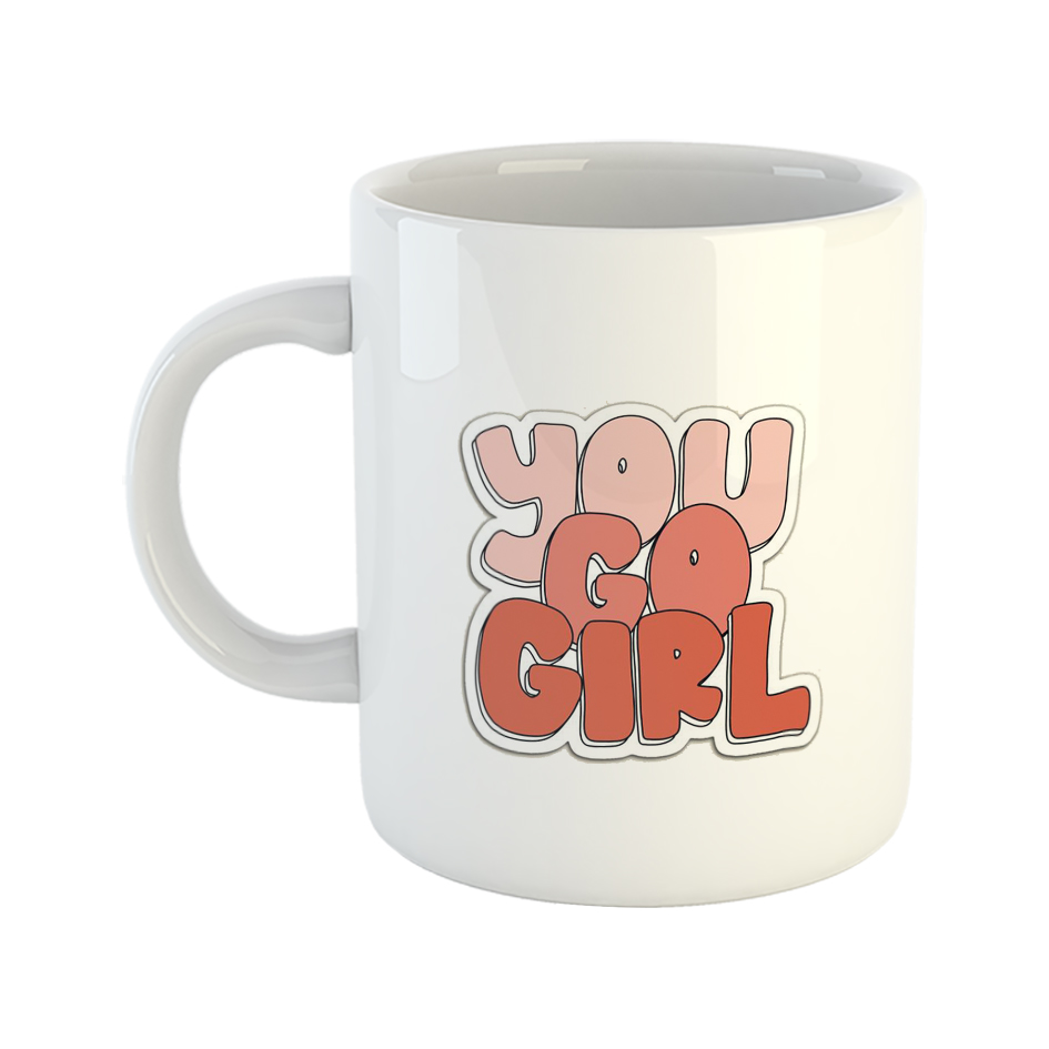 ماگ طرح دخترانه مدل بانو قوی L14