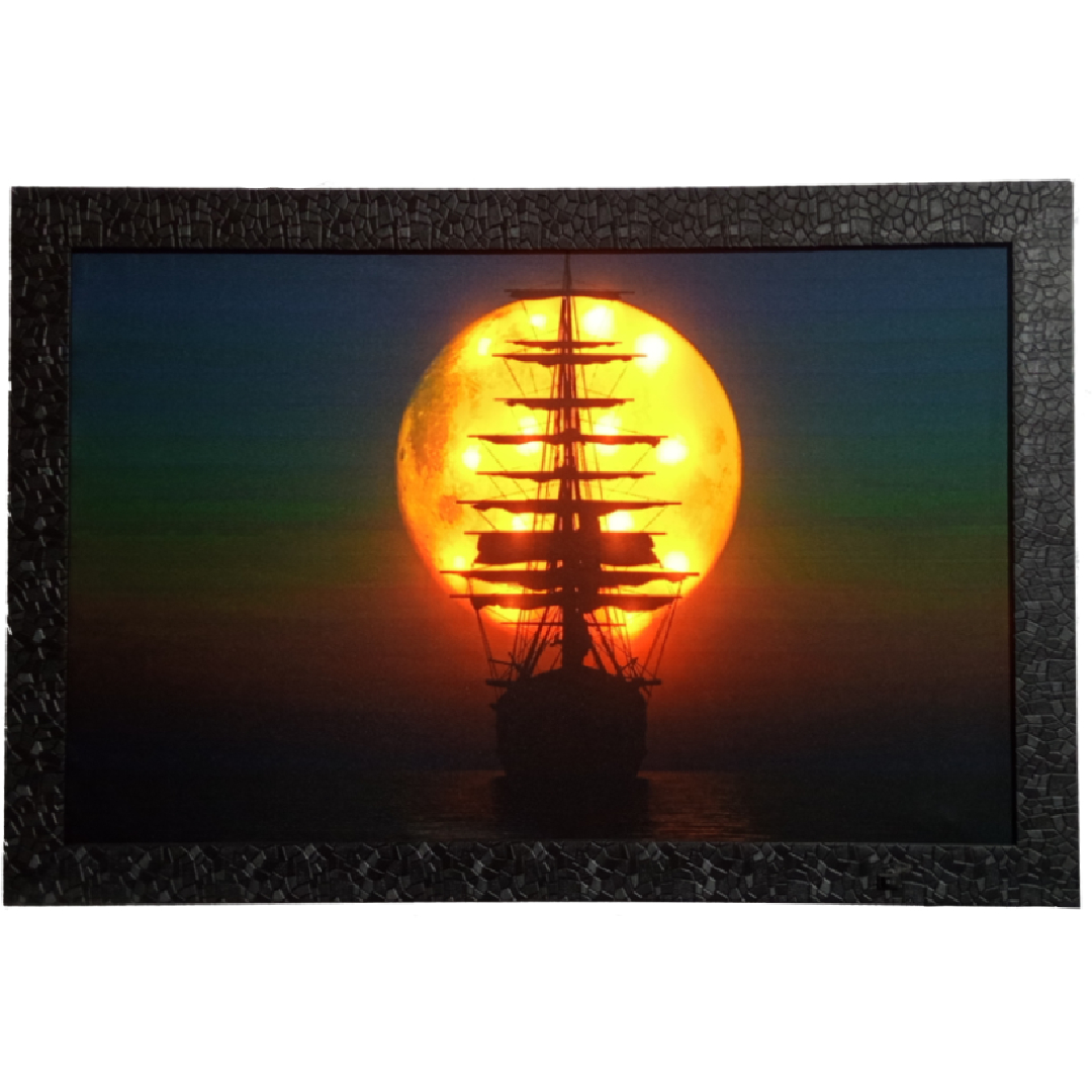 تابلو نوری مدل کشتی و ماه