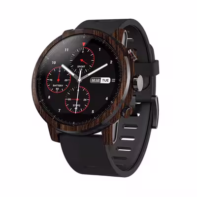برچسب ماهوت طرح Dark Walnut Wood مناسب برای ساعت هوشمند شیایومی Amazfit Stratos