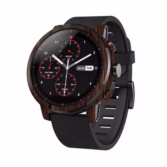 برچسب ماهوت طرح Dark Walnut Wood مناسب برای ساعت هوشمند شیایومی Amazfit Stratos