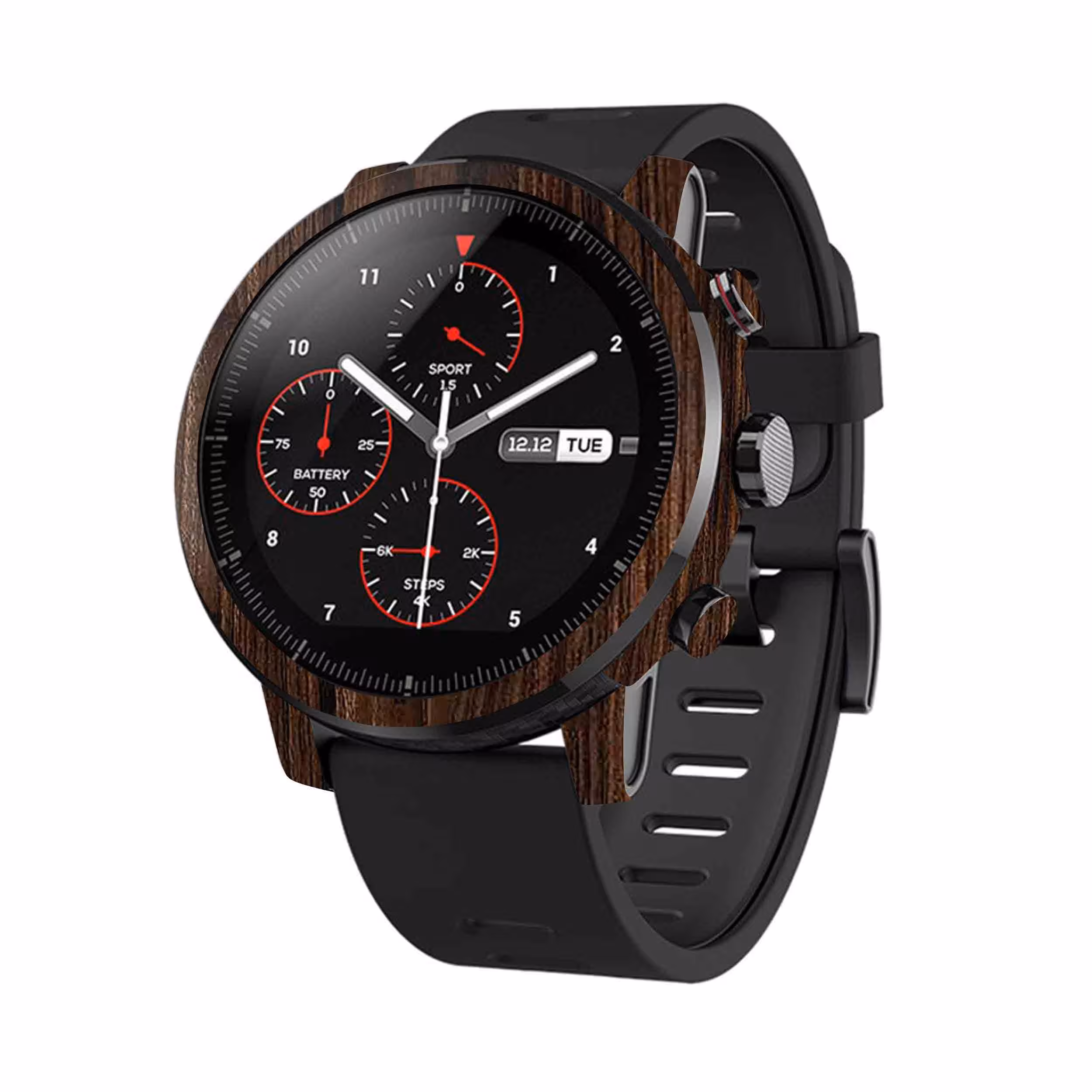 برچسب ماهوت طرح Dark Walnut Wood مناسب برای ساعت هوشمند شیایومی Amazfit Stratos