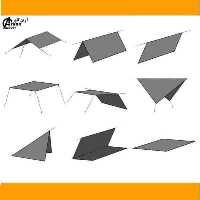 سایبان سفری  12 متری ( 4در3 ) طرح دار  ، جنس برزنت سبک  ، خانه چادر