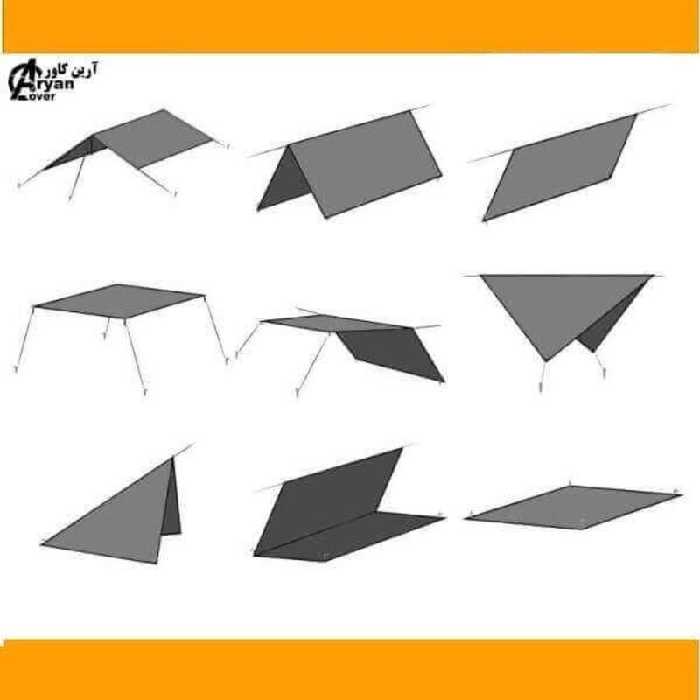 سایبان سفری  12 متری ( 4در3 ) طرح دار  ، جنس برزنت سبک  ، خانه چادر