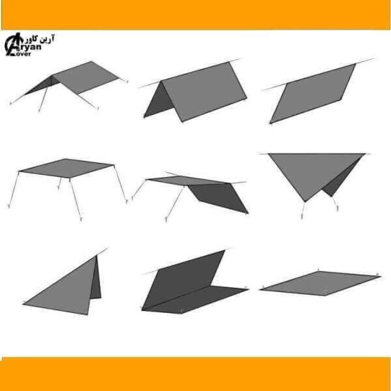 سایبان سفری  12 متری ( 4در3 ) طرح دار  ، جنس برزنت سبک  ، خانه چادر