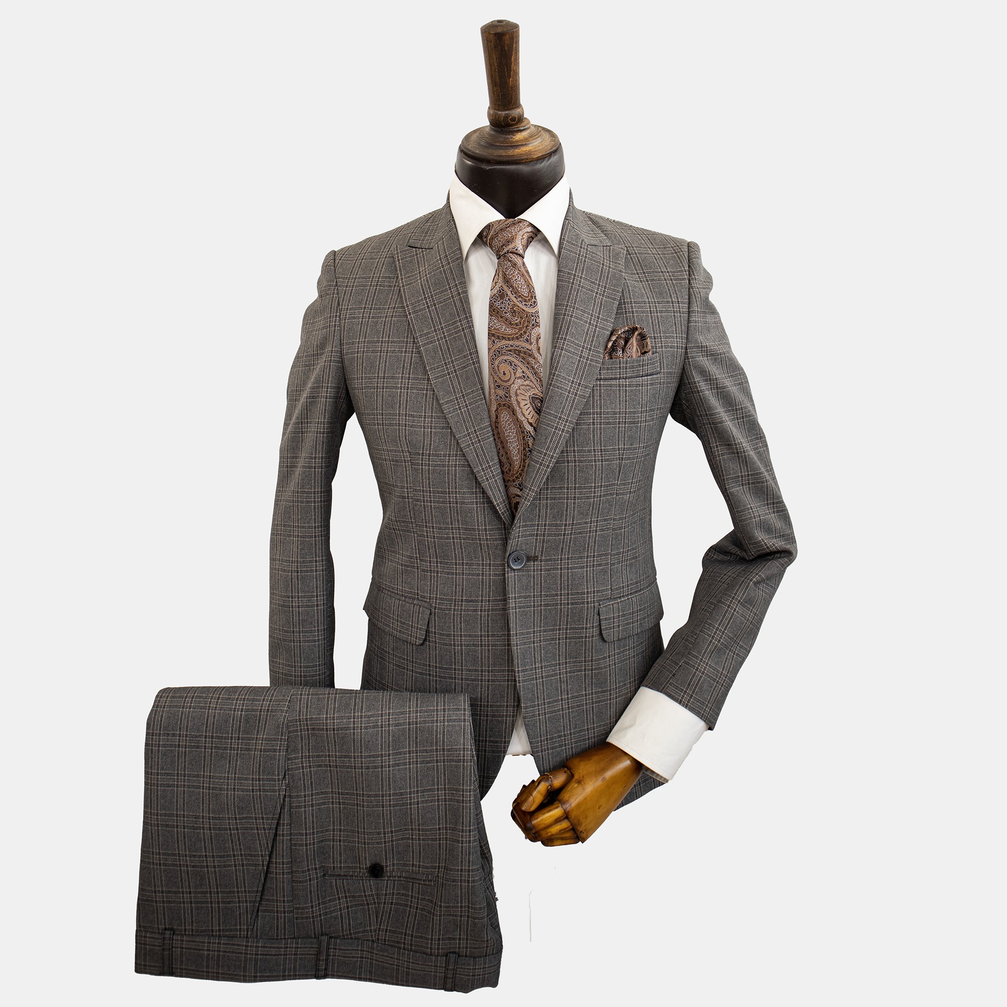 کت و شلوار مردانه پرنس دوگال خاکی با ارسال رایگان 