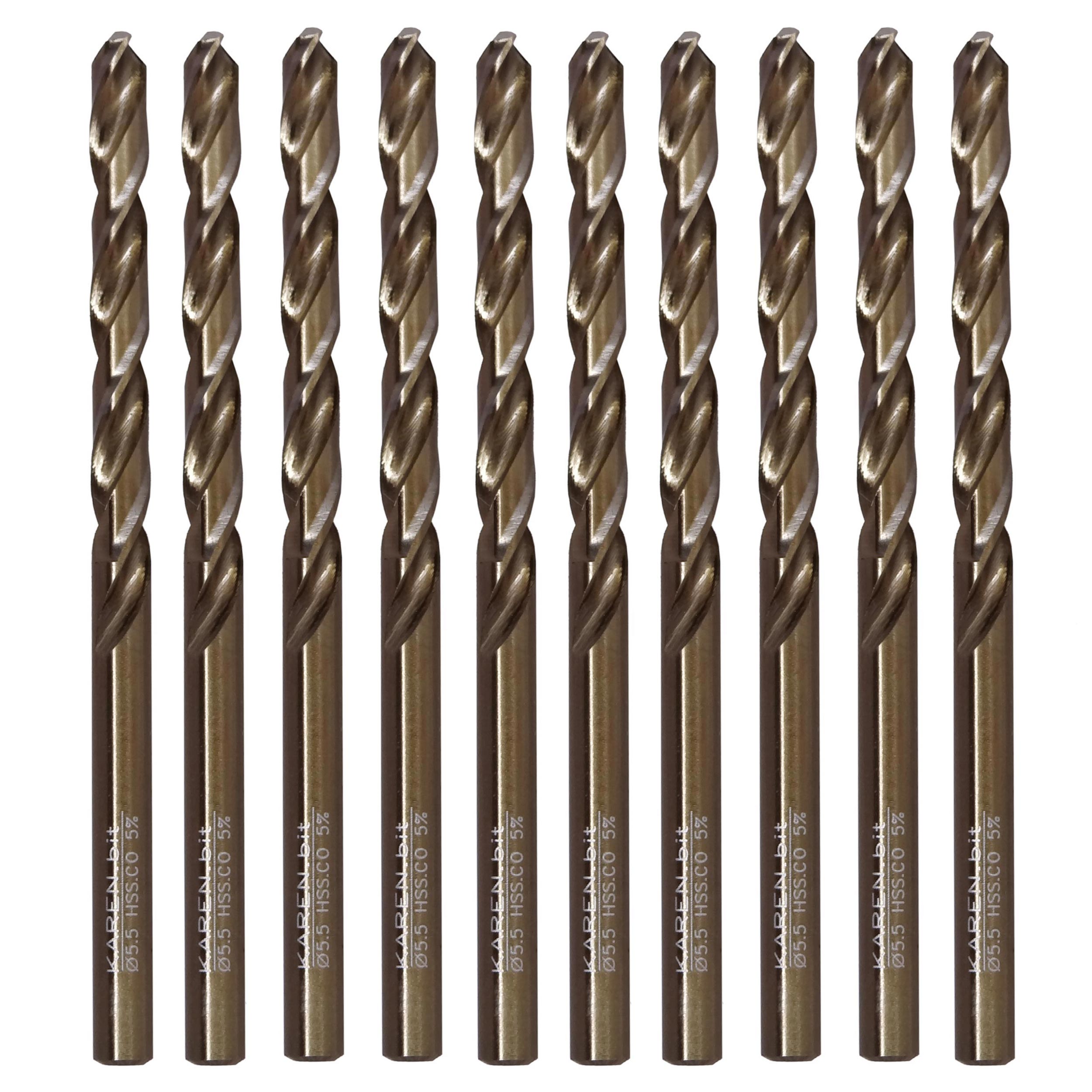 مته فلز کبالت کارن مدل MMA-KN-5.5M سایز5.5میلی متر مجموعه 10 عددی