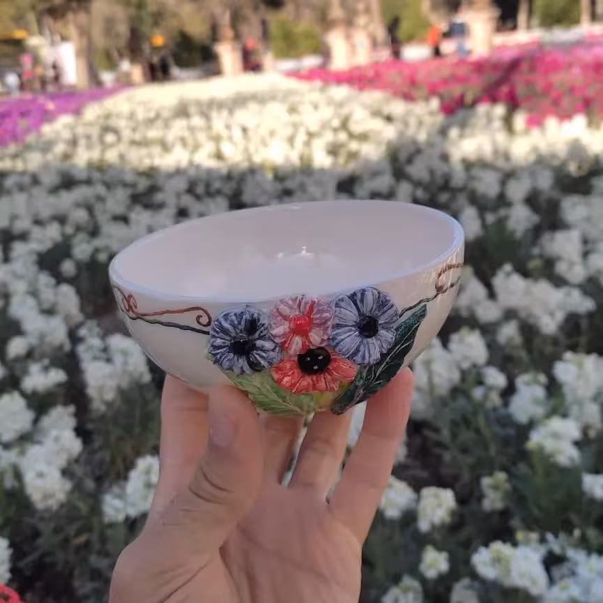 کاسه سوپ خوری گل برجسته 