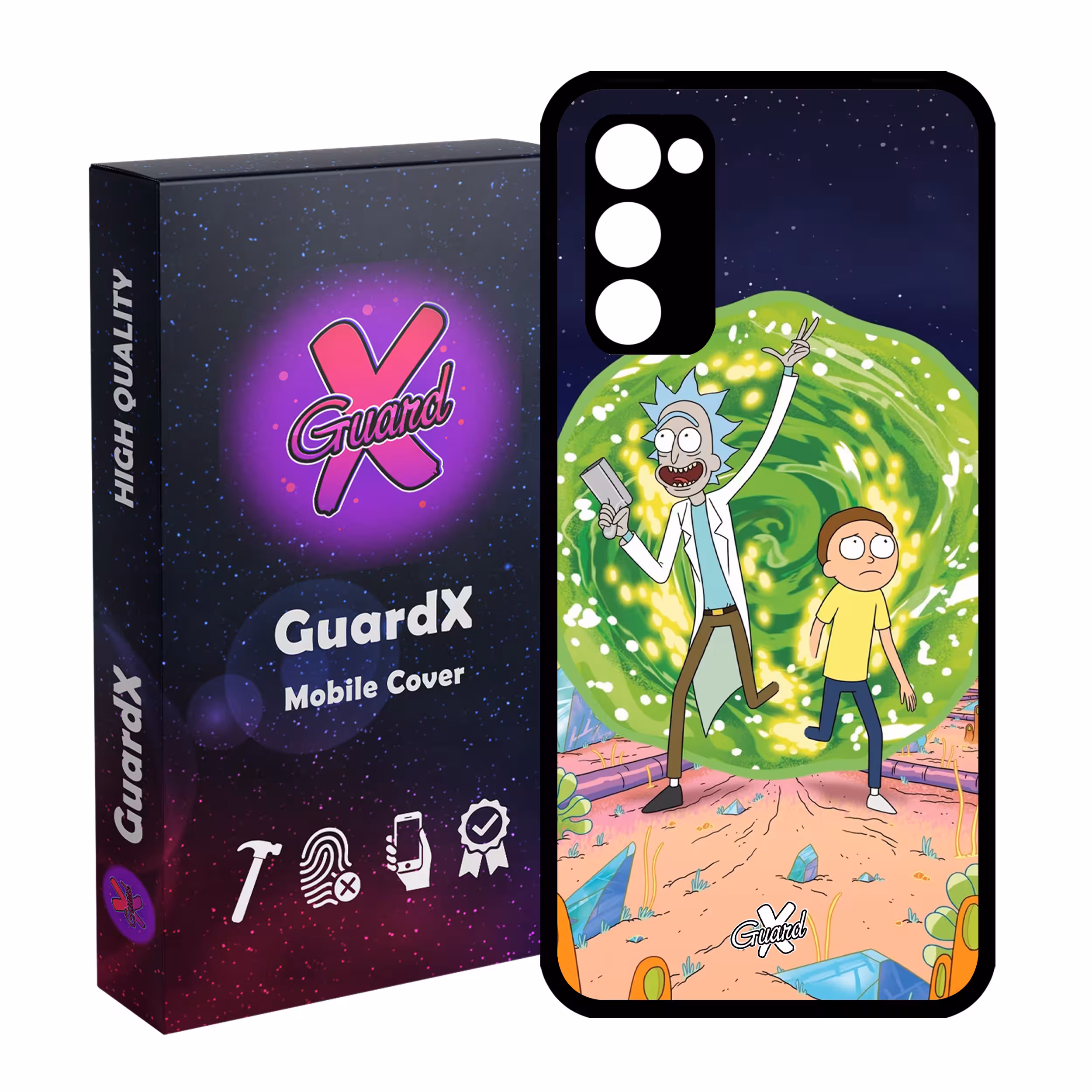 کاور گارد ایکس طرح Rick and Morty مدل Glass10190 مناسب برای گوشی موبایل سامسونگ Galaxy S20 FE
