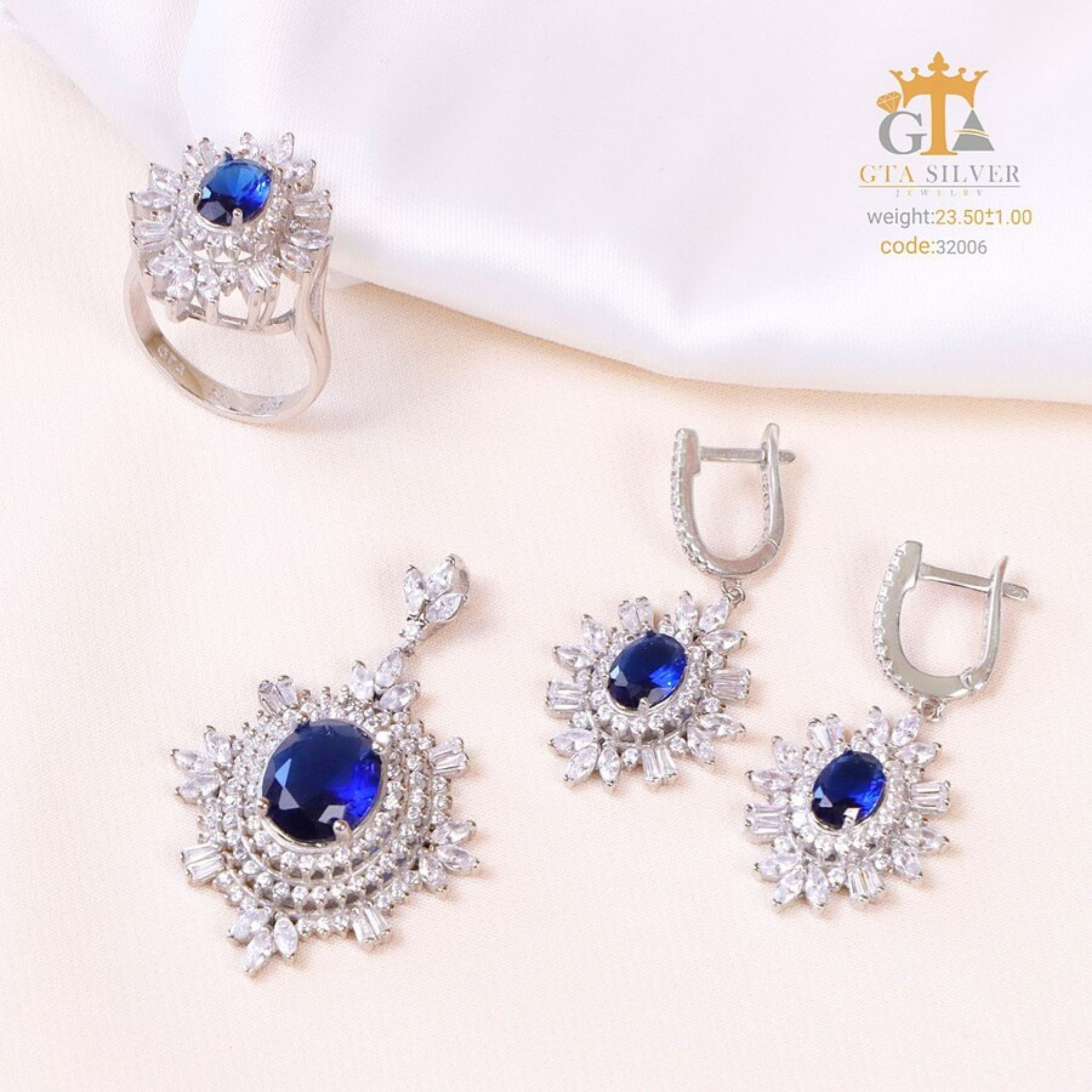 نیم ست نقره آتنا کد 32006-24.5