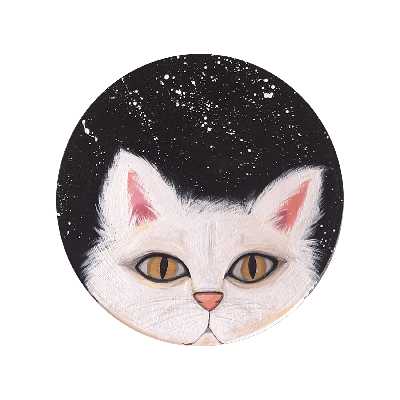 بشقاب دیوارکوب سفالی طرح گربه کد D167 مجموعه 3 عددی