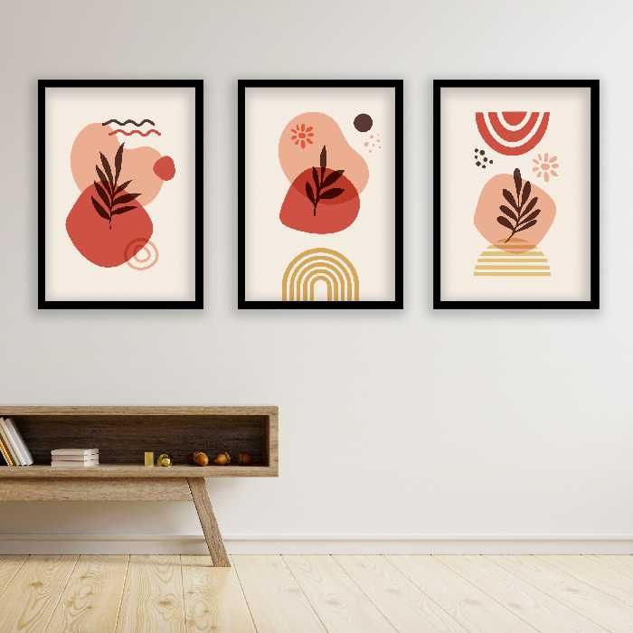 تابلو مدل مینیمال دکوراتیو کد LA-G3042 مجموعه 3 عددی