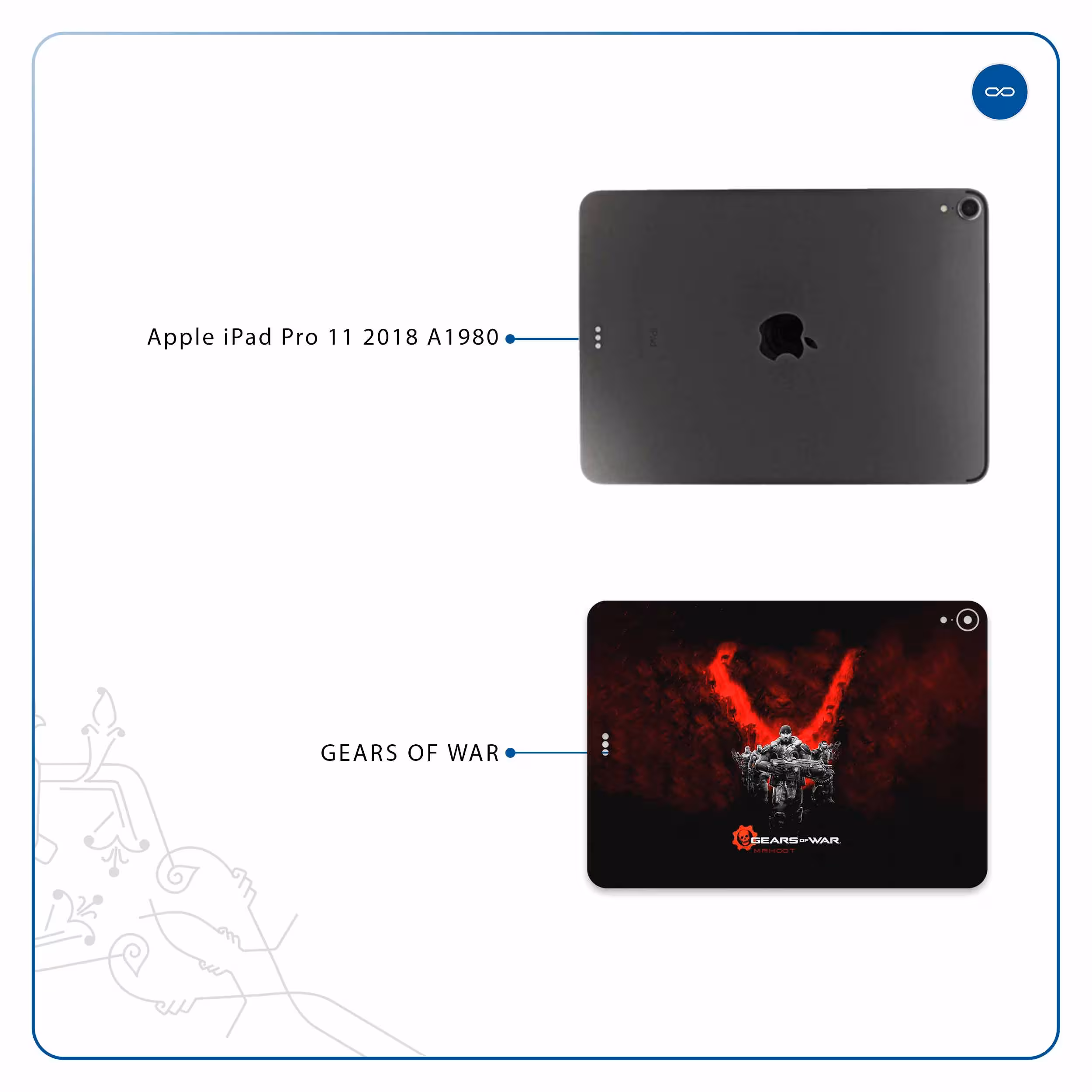 برچسب پوششی ماهوت مدل Gears-Of-War-Game مناسب برای تبلت اپل iPad Pro 11 2018 A1980