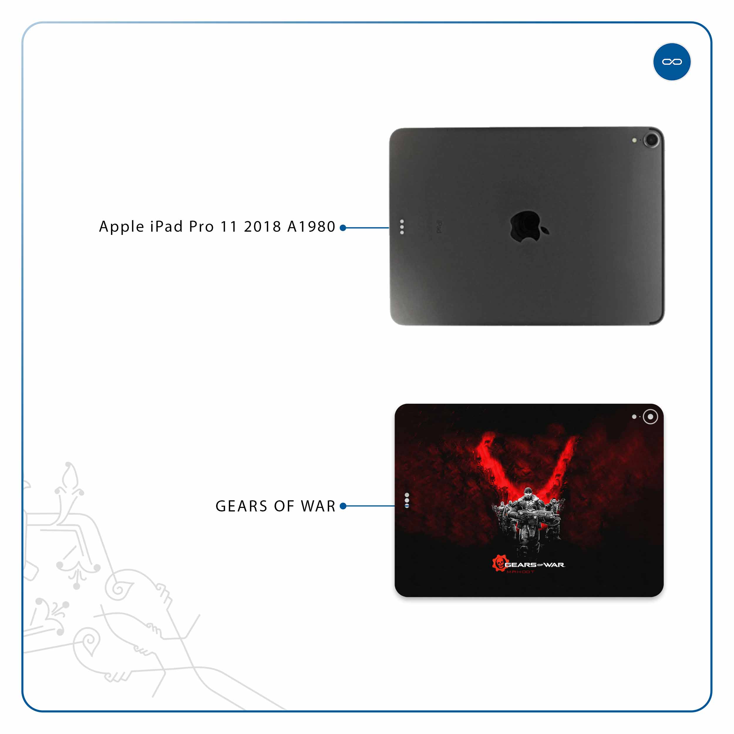 برچسب پوششی ماهوت مدل Gears-Of-War-Game مناسب برای تبلت اپل iPad Pro 11 2018 A1980