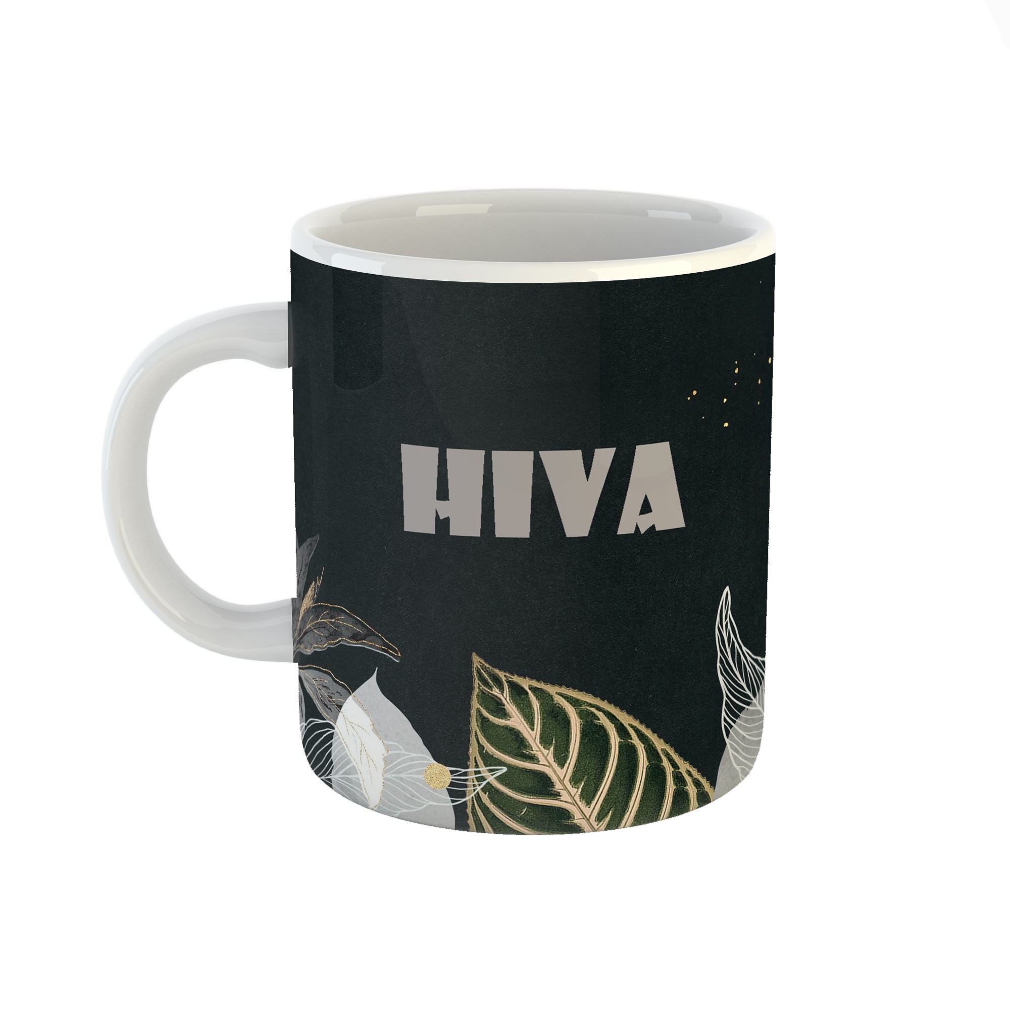 ماگ طرح اسم هیوا مدل برگ کد 469