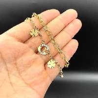 دستبند استیل 2لاین اویزدار