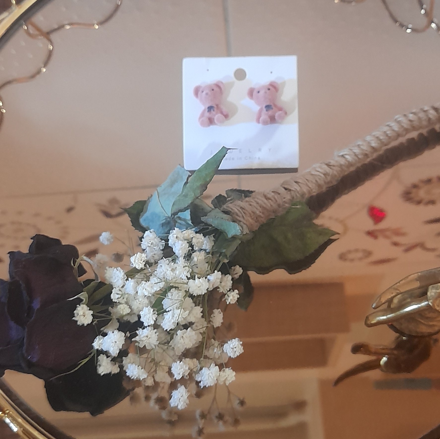 گوشواره دخترونه مخمل کوبیده پشت کار نقره