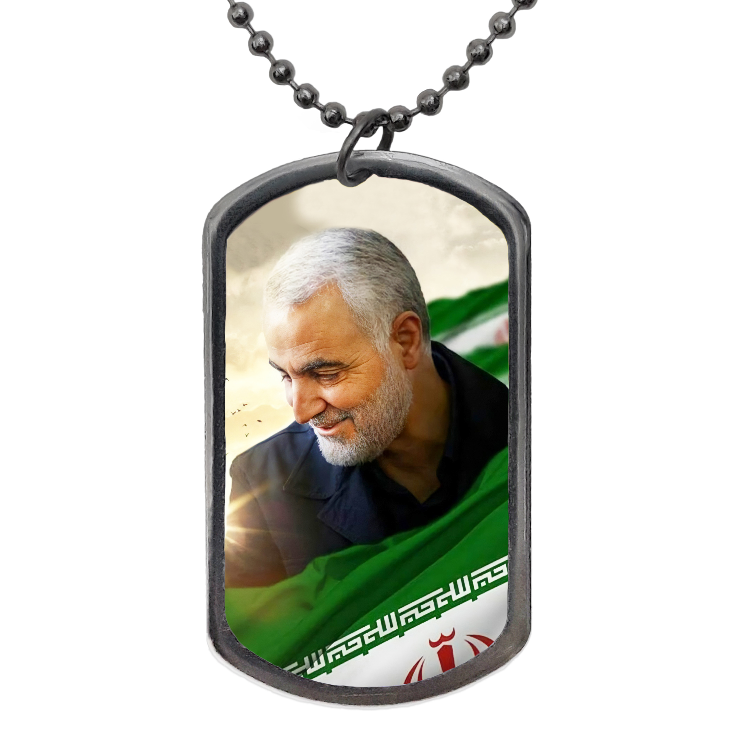 گردنبند طرح شهید سلیمانی همراه پرچم ایران کد 49