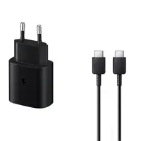 شارژر دیواری 25 وات سامسونگ مدل EP-TA800XBEGWW به همراه کابل تبدیل USB-C