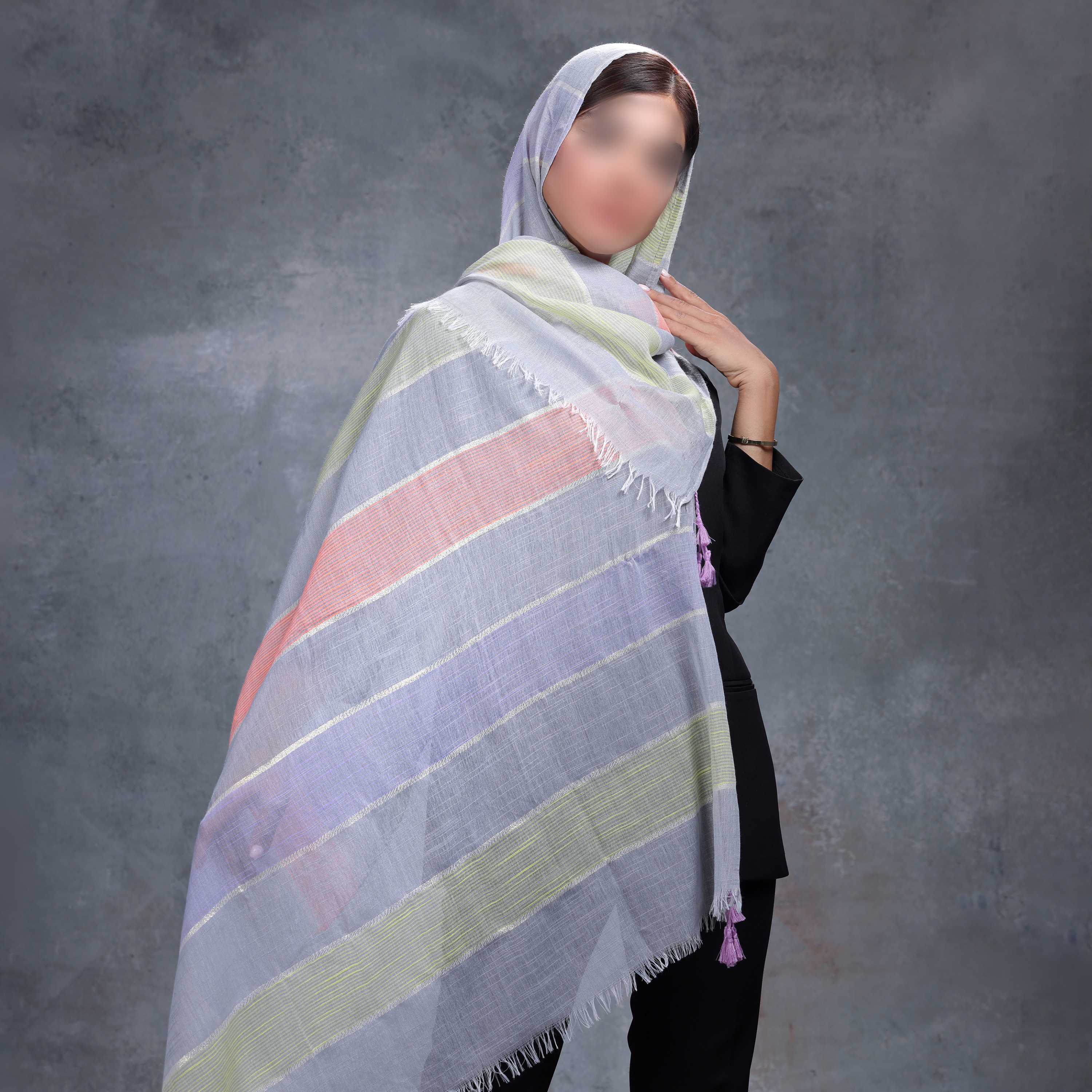 شال لینن آبرنگی1