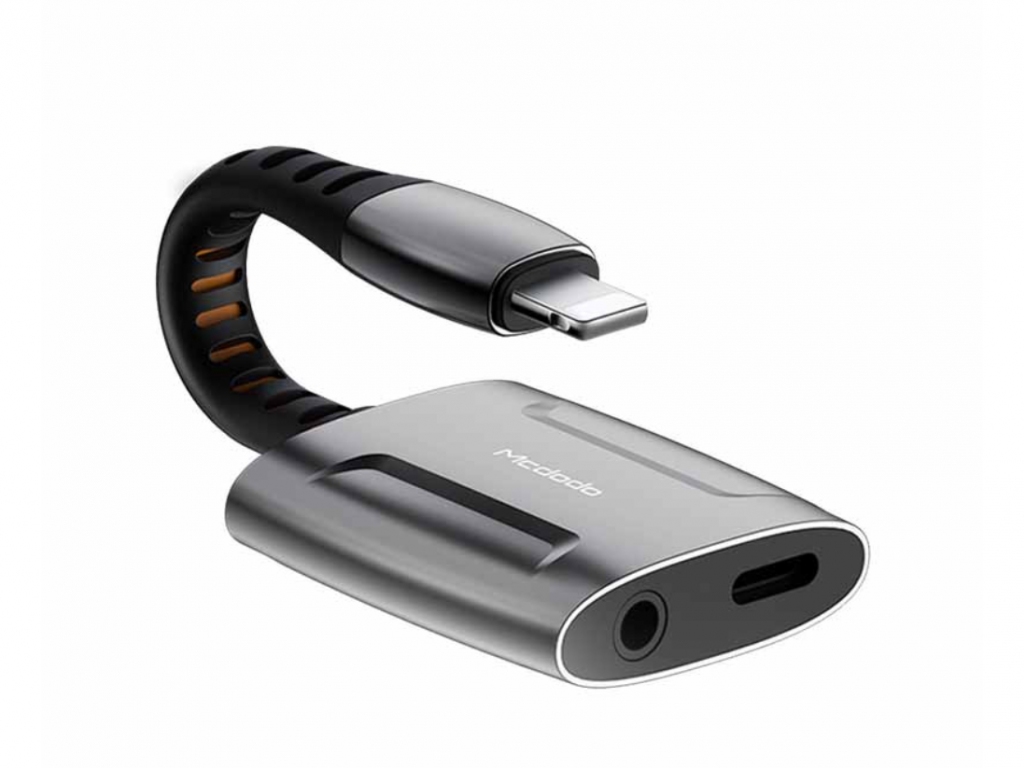 مبدل لایتنینگ به لایتنینگ و جک 3.5mm مک‌دودو CA-6340 Mcdodo Dual Port Lightning To Lightning  jack 3.5mm Transmission
