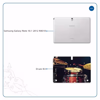 برچسب پوششی ماهوت مدل Drum Kit مناسب برای تبلت سامسونگ Galaxy Note 10.1 2012 N8010