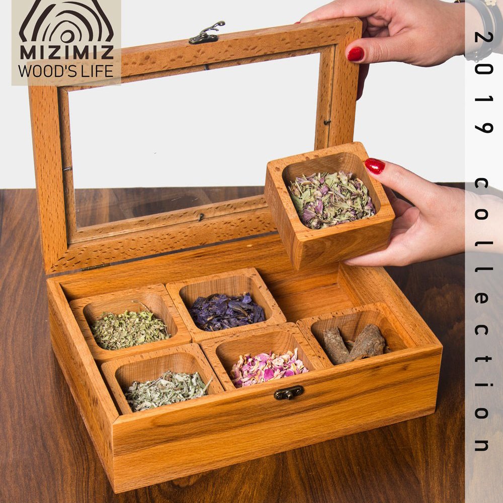 ظرف 6 خانه ای با جعبه درب پلکسی
