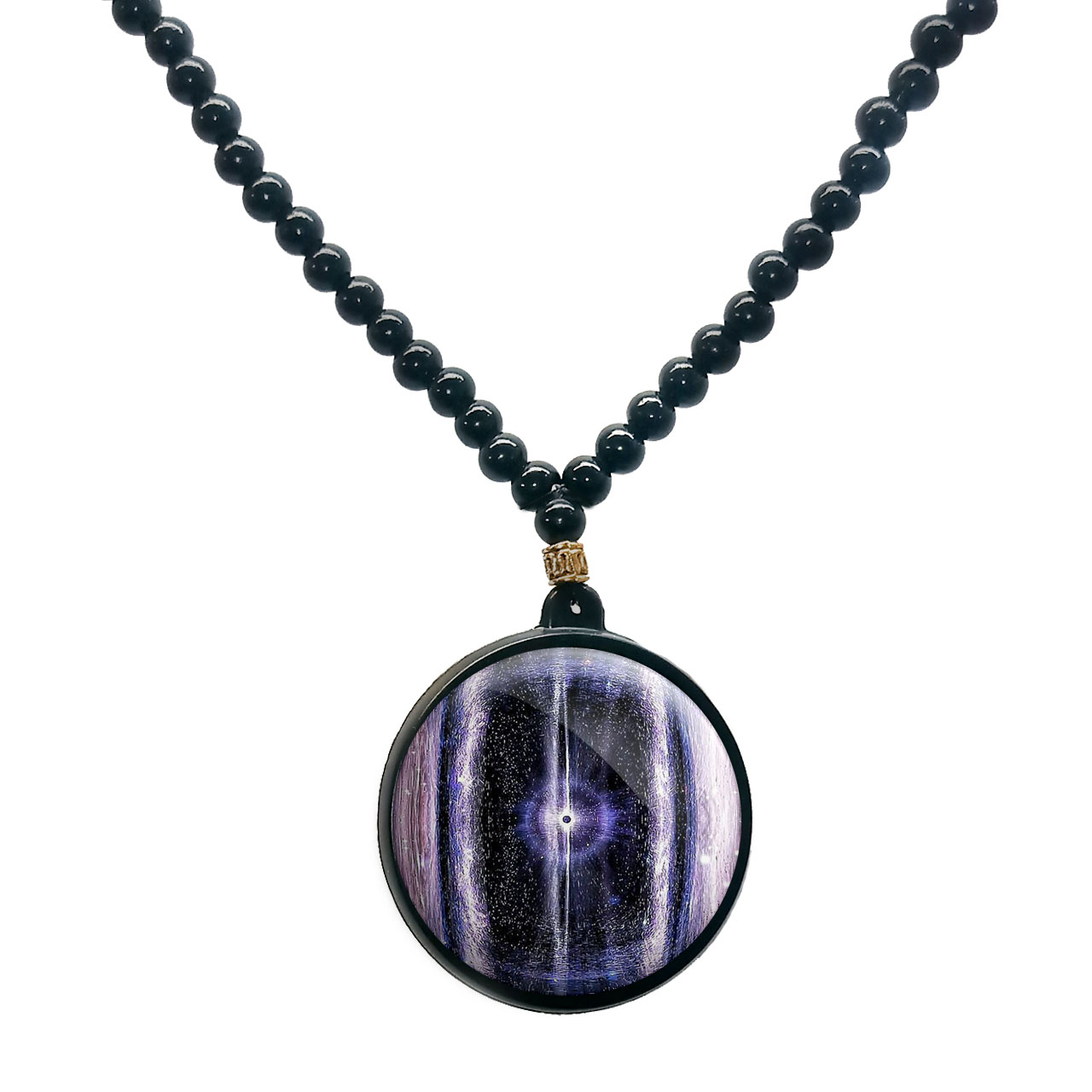 گردنبند پرمانه طرح سیاه چاله ها کد pmd.25881مدل دو طرفه