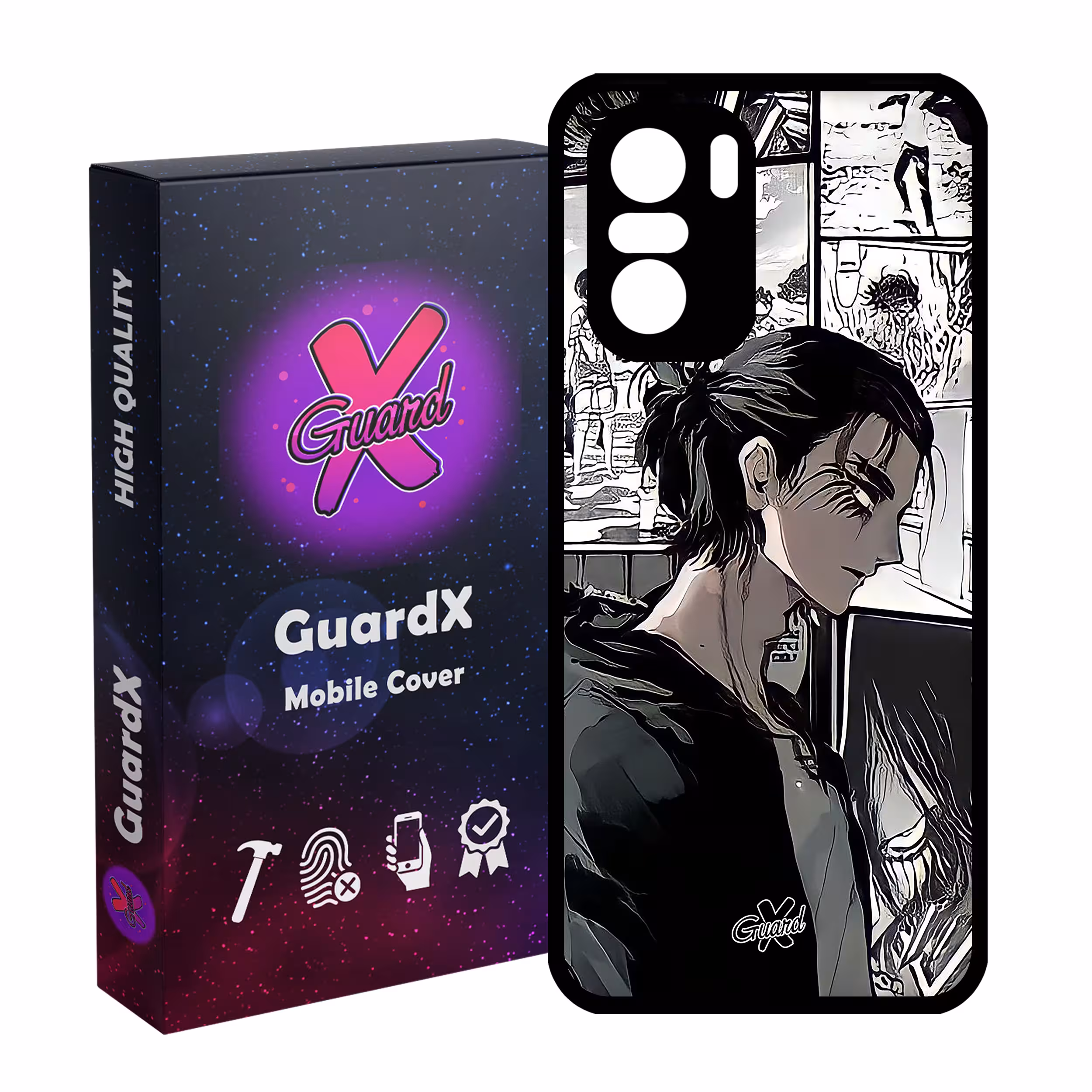 کاور گارد ایکس طرح Eren Yeager Anime مدل Glass10442 مناسب برای گوشی موبایل شیائومی Poco F3/MI 11X/MI 11X Pro/Redmi K40/K40 Pro