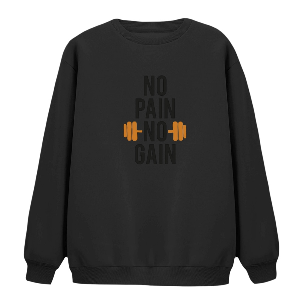 سویشرت زنانه مدل no pain no gain کد 3 رنگ مشکی