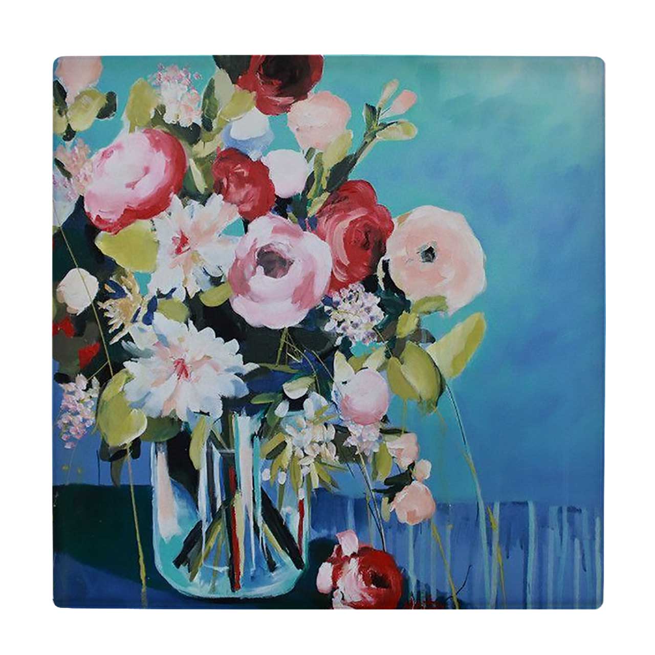  کاشی کارنیلا طرح نقاشی گلدان گل کد wkk757