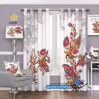 پرده پانچ گلدار طرح نقاشی اسلیمی کد s-6245