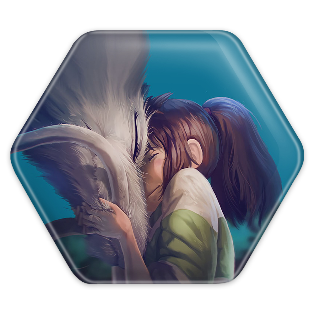 پیکسل خندالو طرح چیهیرو و هاکو انیمه شهر اشباح مدل شش ضلعی کد 12094