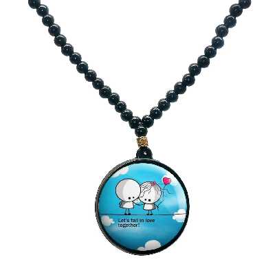 گردنبند پرمانه طرح عاشقانه کد pmd.5457 مدل دو طرفه