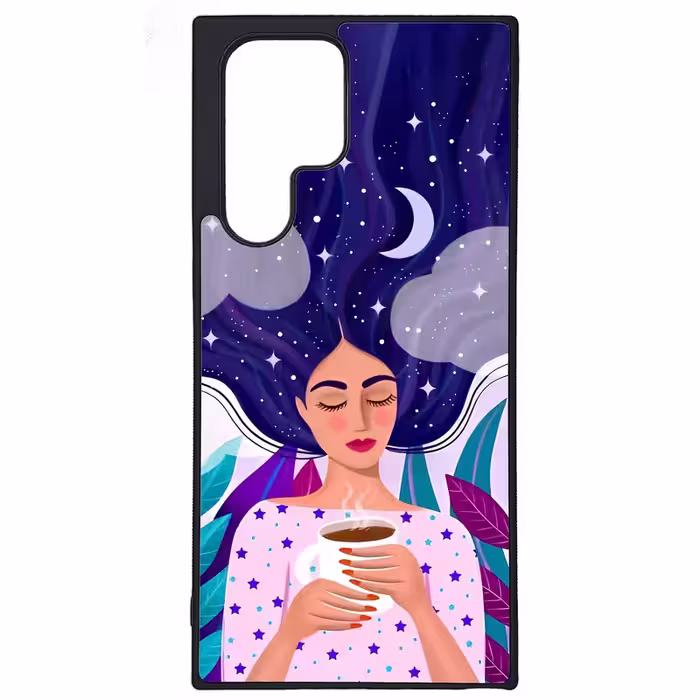 کاور طرح نقاشی دختر کد G-095 مناسب برای گوشی موبایل سامسونگ Galaxy S22 Ultra | دیجی قاب دونی